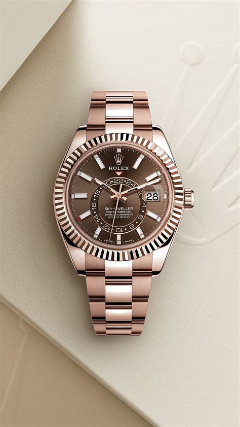 rolex sky-dweller oyster 42 mm everose gold|rolex sky dweller chocolate watch.